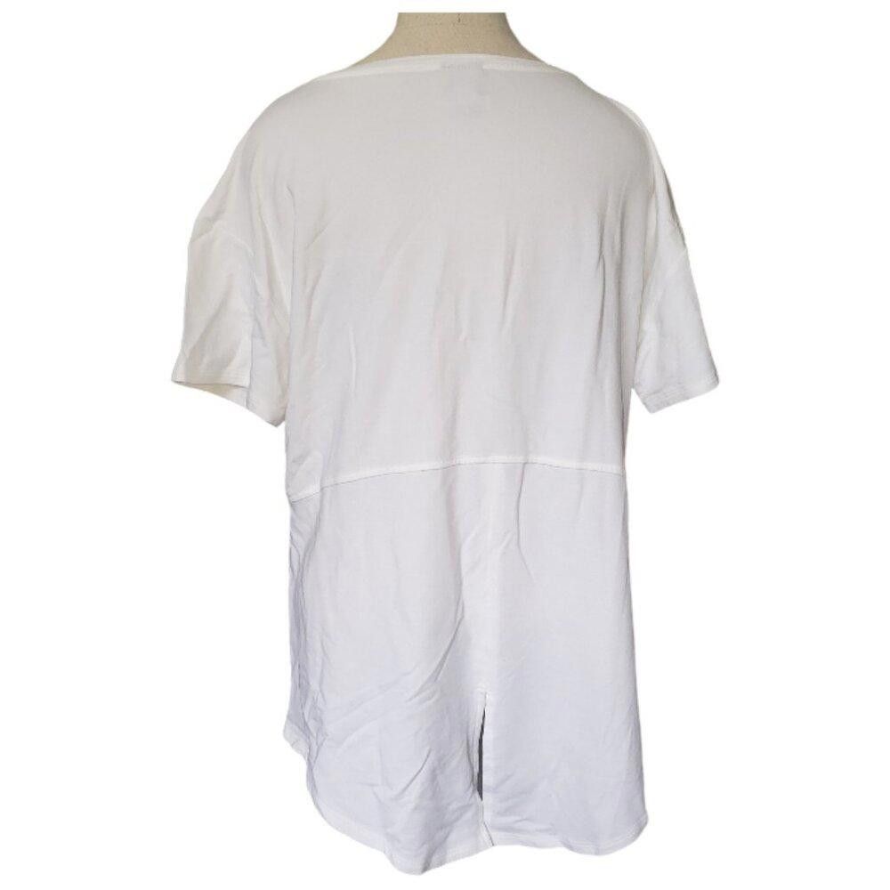 Chicos CT1515 Chico's Zenergy White Blouse with Back Slit : Size L / US 10 / IT 46 - 3 Thumbnail
