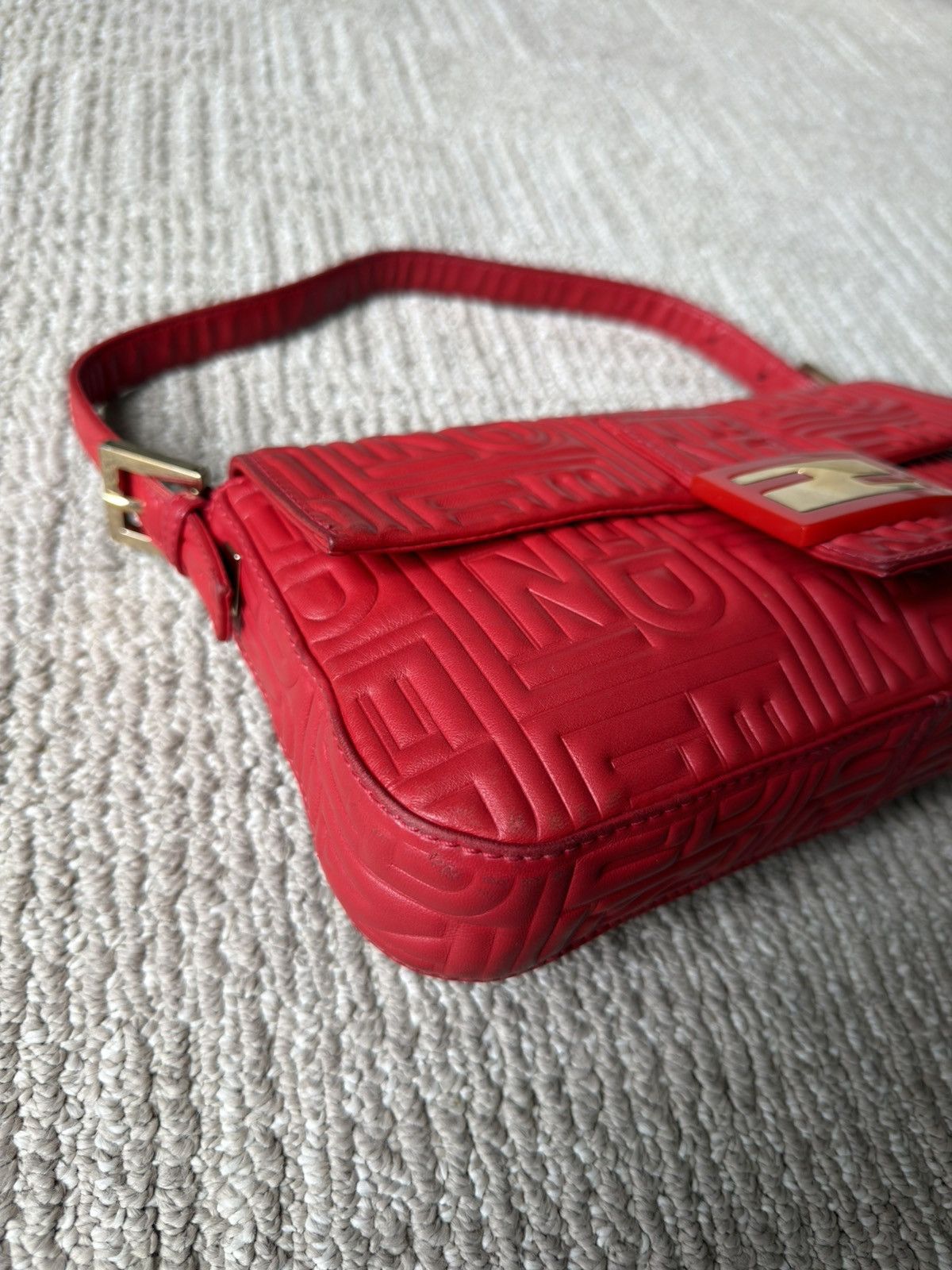 Fendi Fendi Baguette - 1997 Re-edition - Red Nappa Leather - Gold Size ONE SIZE - 10 Thumbnail