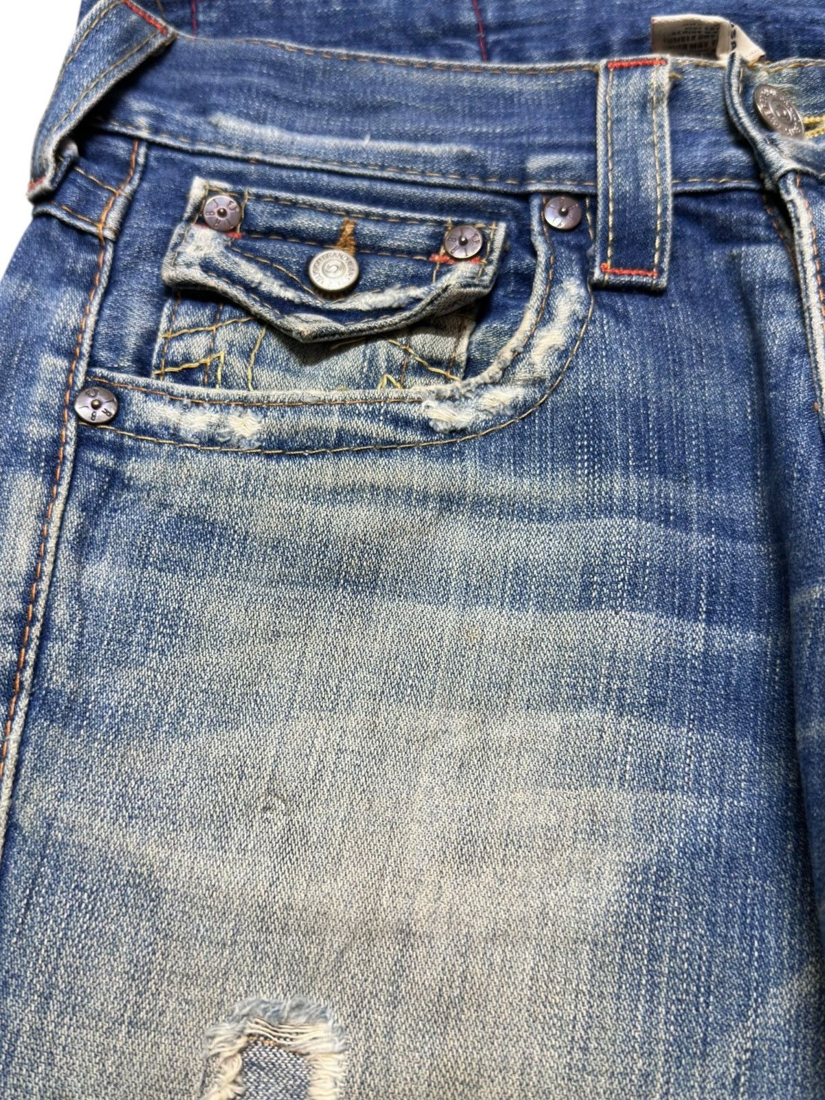 True Religion Vintage True Religion Joey Flare Twist Leg Distressed Denim Size US 31 - 3 Thumbnail