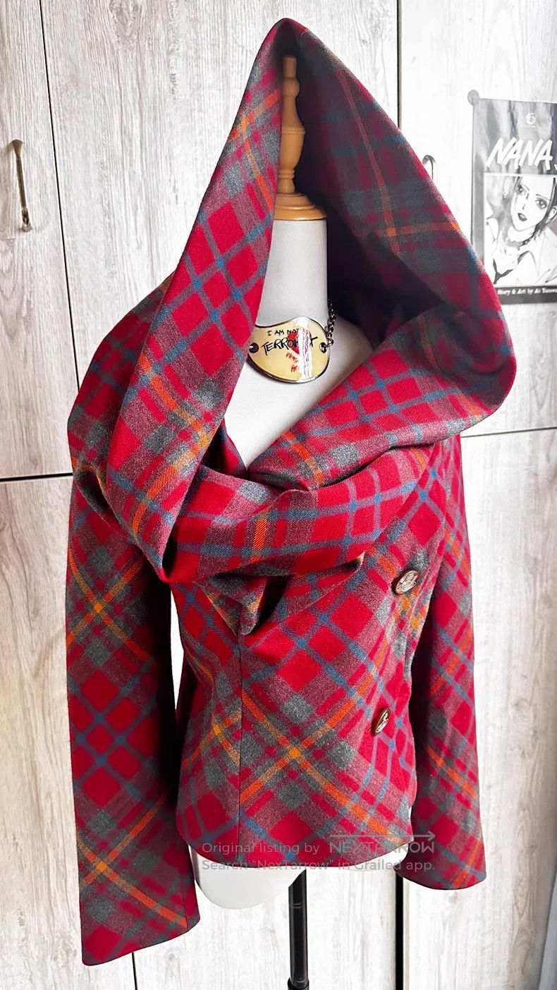 Vivienne Westwood Vivienne Westwood Dip hem suit jacket, red checkered witch Size L / US 10 / IT 46 - 3 Thumbnail