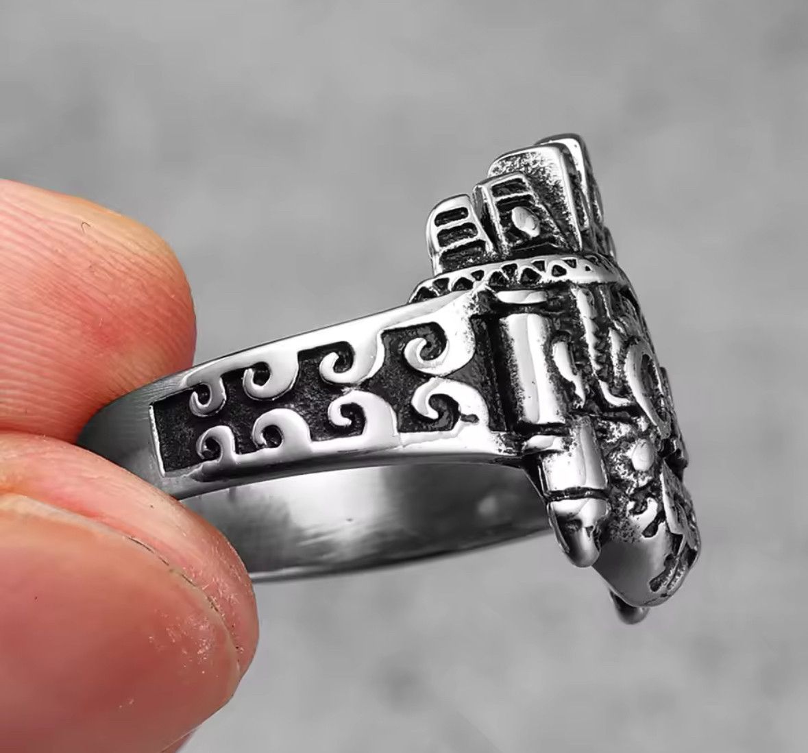 Japanese Brand Rare Retro Vintage Totems Skull Mask Ring Size 11 Size ONE SIZE - 6 Thumbnail