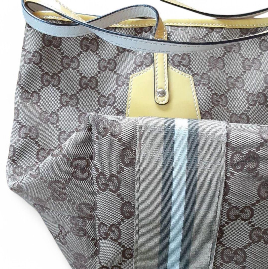 Gucci Gucci - Tote Handbag GG Monogram Beige Leather Brown Charms Size ONE SIZE - 5 Thumbnail