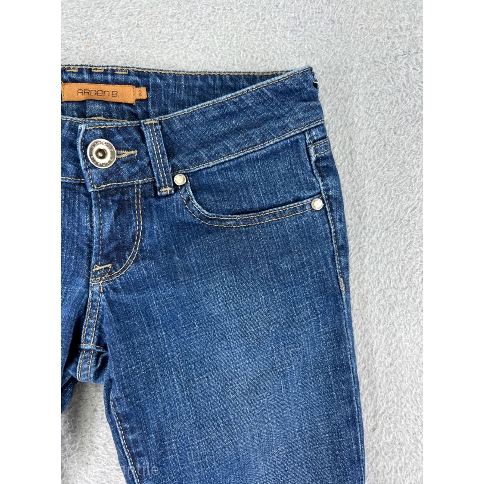 Vintage Arden B Pants 2 Blue Denim Jeans Crop Crapi Cotton Blend Stretch Low Rise Size 26" / US 2 / IT 38 - 7 Thumbnail