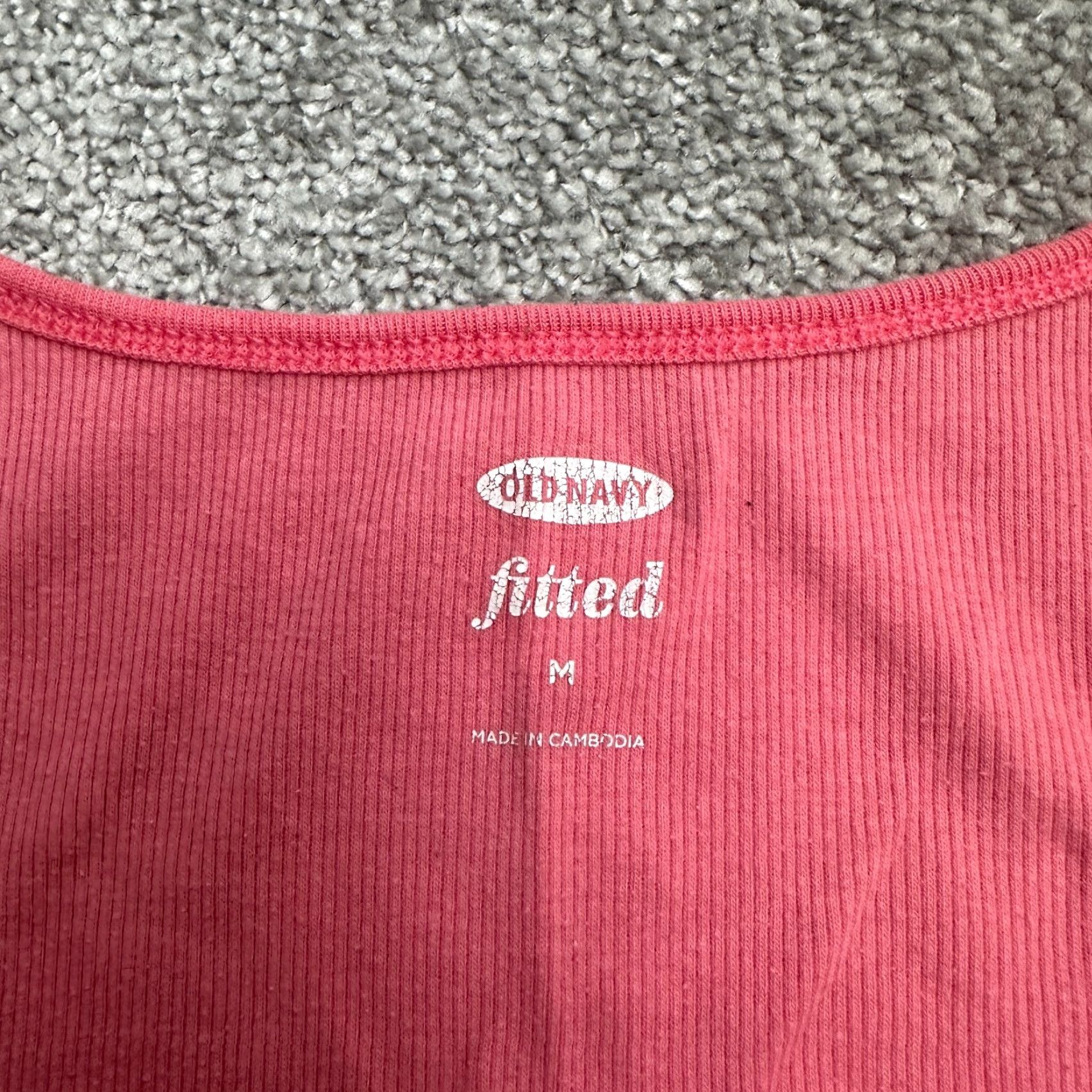 Old Navy Old Navy Womens Medium Fitted Solid Pink Scoop Neck Tank Top Casual Stretch Lightweight Size M / US 6-8 / IT 42-44 - 5 Thumbnail