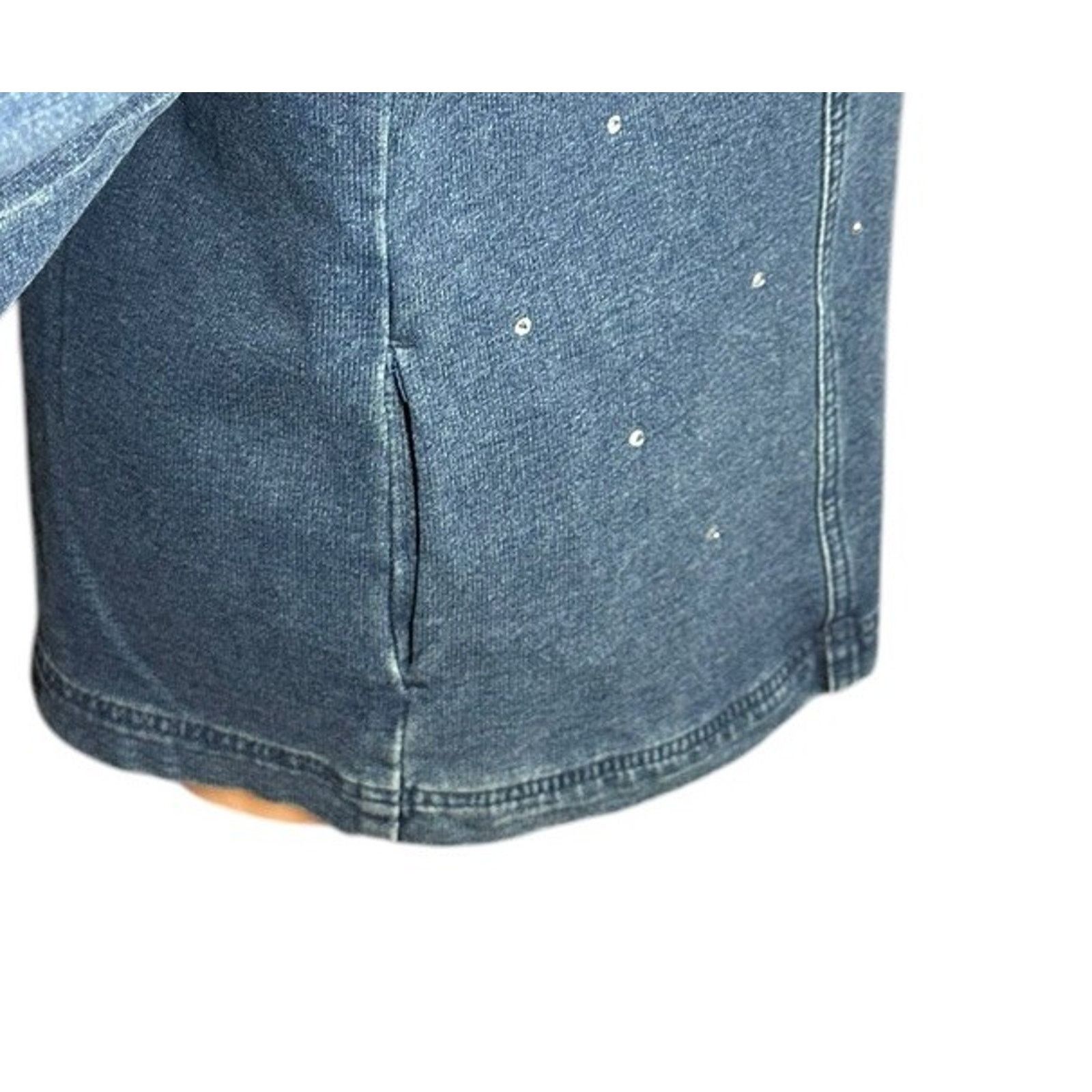 Other Quacker Factory Dream Jeannes Rhinestone Denim Jean Jacket M Size M / US 6-8 / IT 42-44 - 9 Thumbnail
