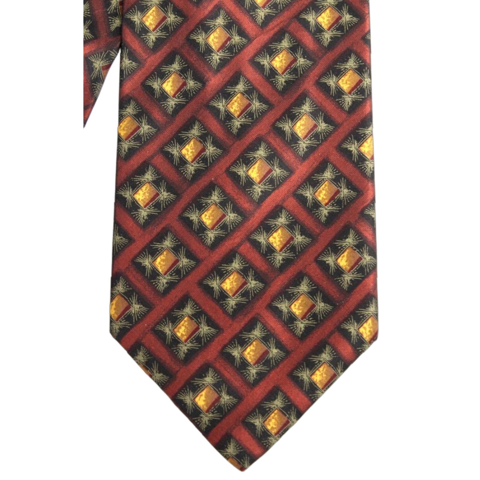 Ermenegildo Zegna VINTAGE Ermenegildo Zegna Necktie Men’s Designer Silk Geometric Brown Gold Italy Tie Brown Gold Geometric Silk 55.5" Short N/A Size ONE SIZE - 1 Thumbnail