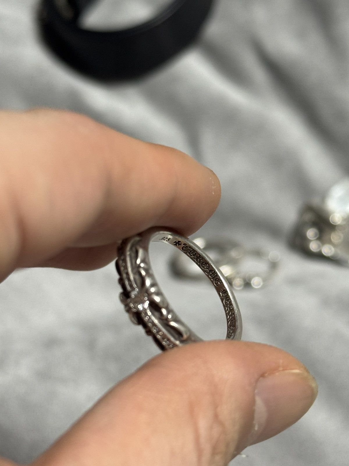Chrome Hearts Chrome hearts factory set pave mini floral ring Size ONE SIZE - 3 Thumbnail