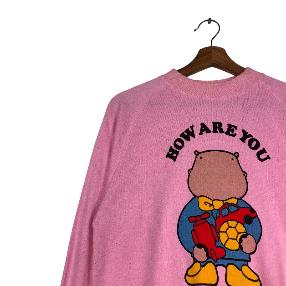 Hysteric Glamour 📌Vintage Sweatshirt Hataryu Bear Big Logo Design Rich Pink Size US M / EU 48-50 / 2 - 8 Thumbnail