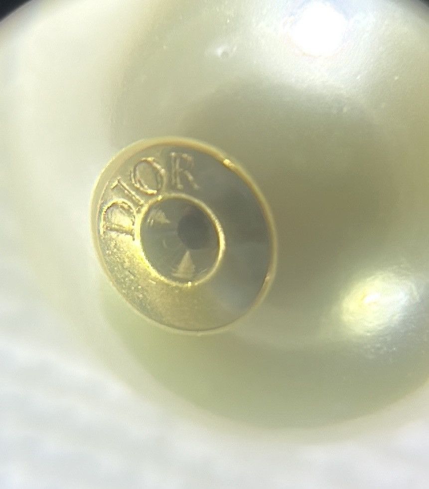 Dior DIOR Tribales Earrings Gold-Finish Metal and White Resin Size ONE SIZE - 5 Thumbnail