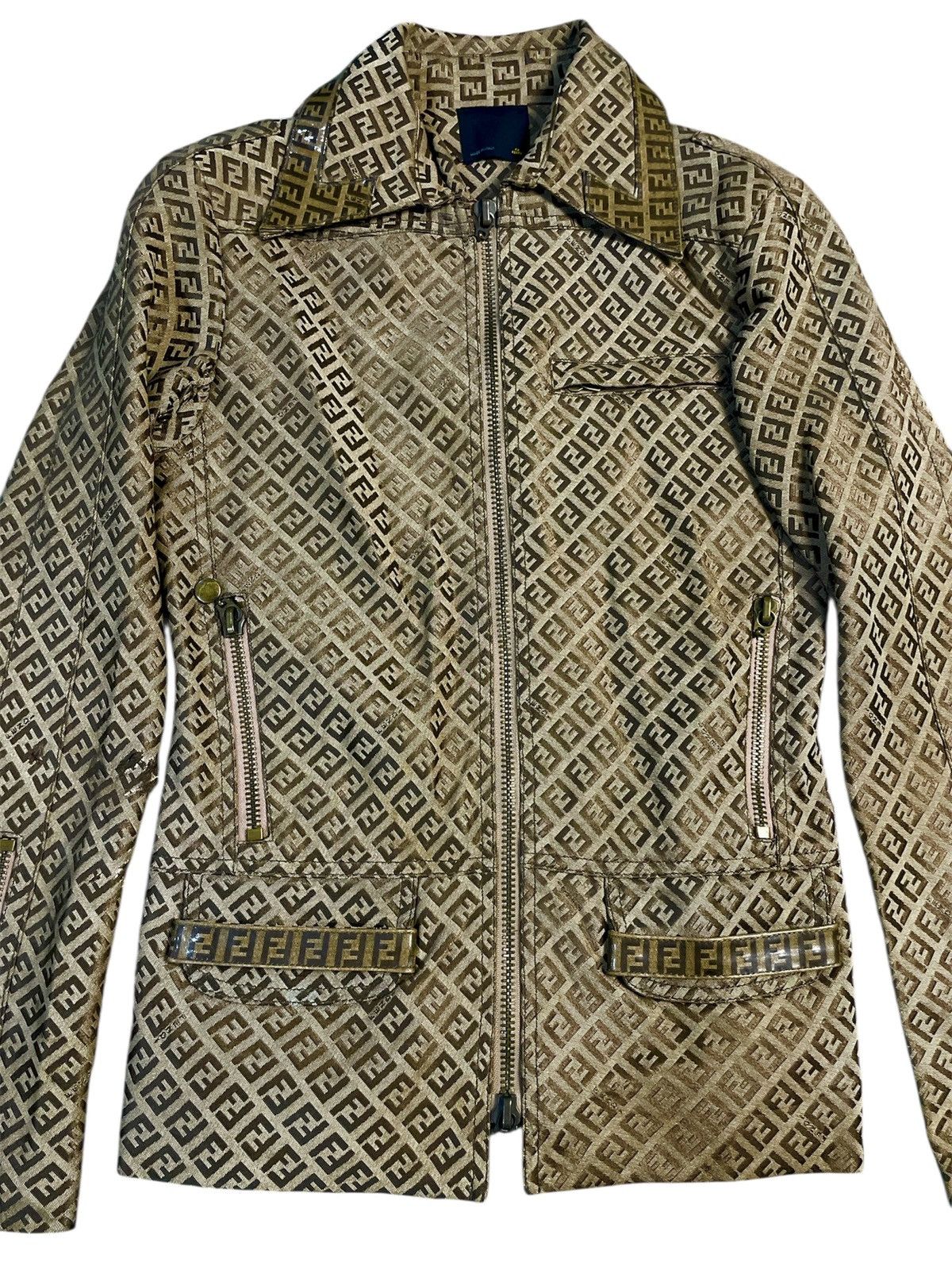 Fendi Vintage Fendi Zucca All-Over Monogram Zip Jacket Size 6 USA Size US S / EU 44-46 / 1 - 3 Thumbnail