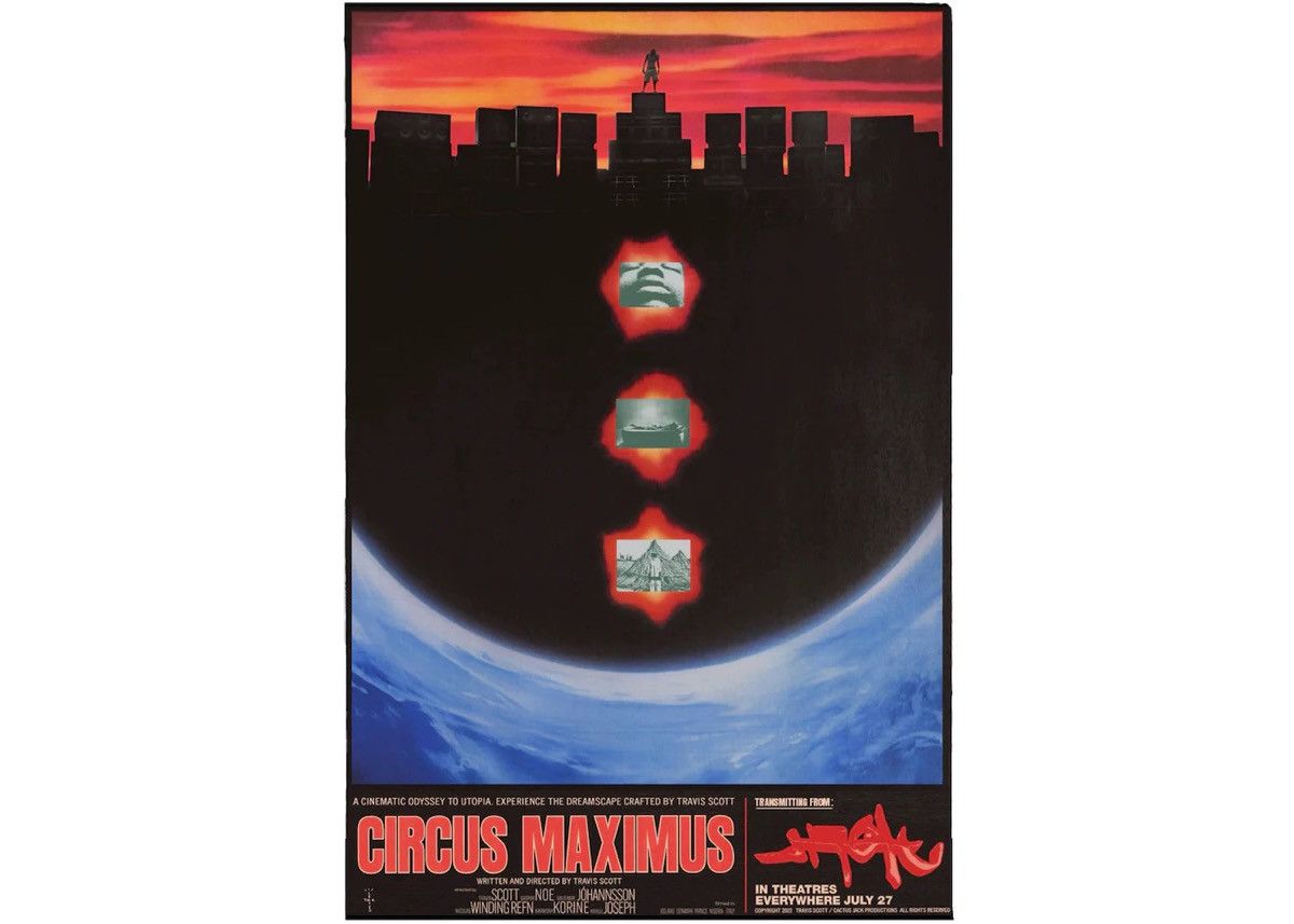 image of Travis Scott Circus Maximus Movie Poster in Black, Men's
