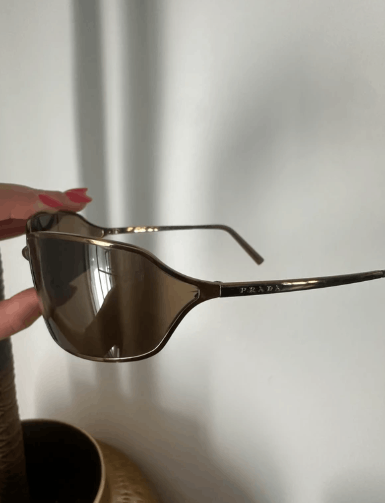 PRADA Sunglasses Wrap Shield Mask Symbole Sport Red Tab