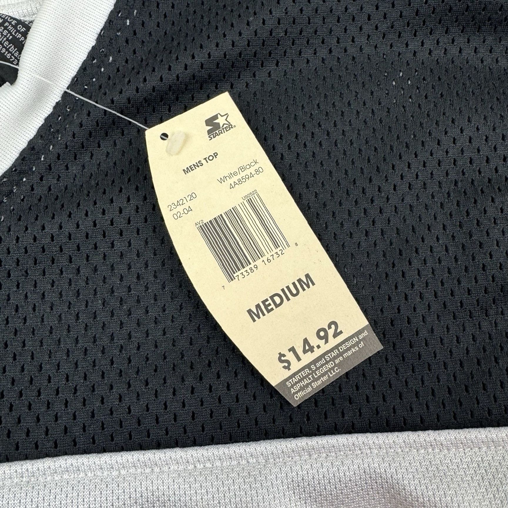 Starter VINTAGE Starter Jersey Adult Medium White Velour Hipster 90s Y2K NWT Flaws Men Size US M / EU 48-50 / 2 - 6 Thumbnail