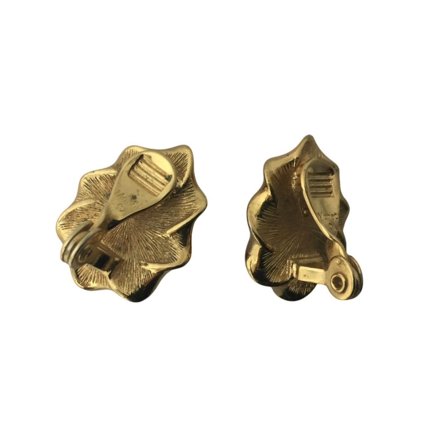 Monet Women's Monet Red and Gold tone Clip On Earrings Size ONE SIZE - 4 Thumbnail