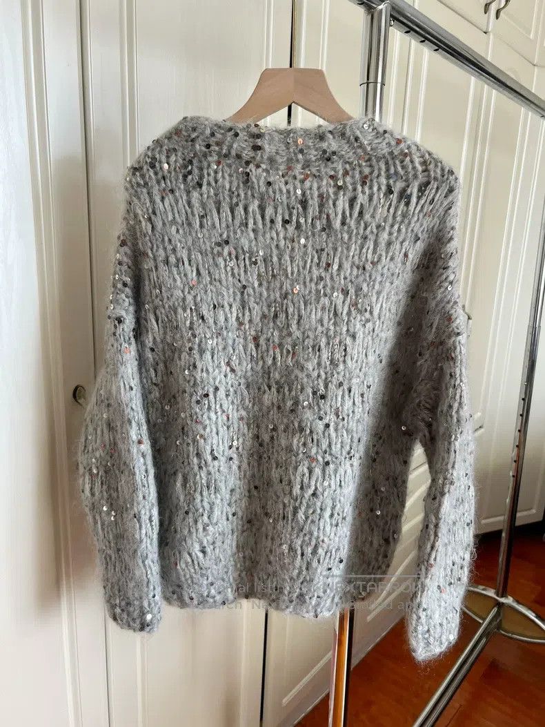 Brunello Cucinelli Brunello Cucinelli Glitter Opera Sweater Size S / US 4 / IT 40 - 4 Thumbnail