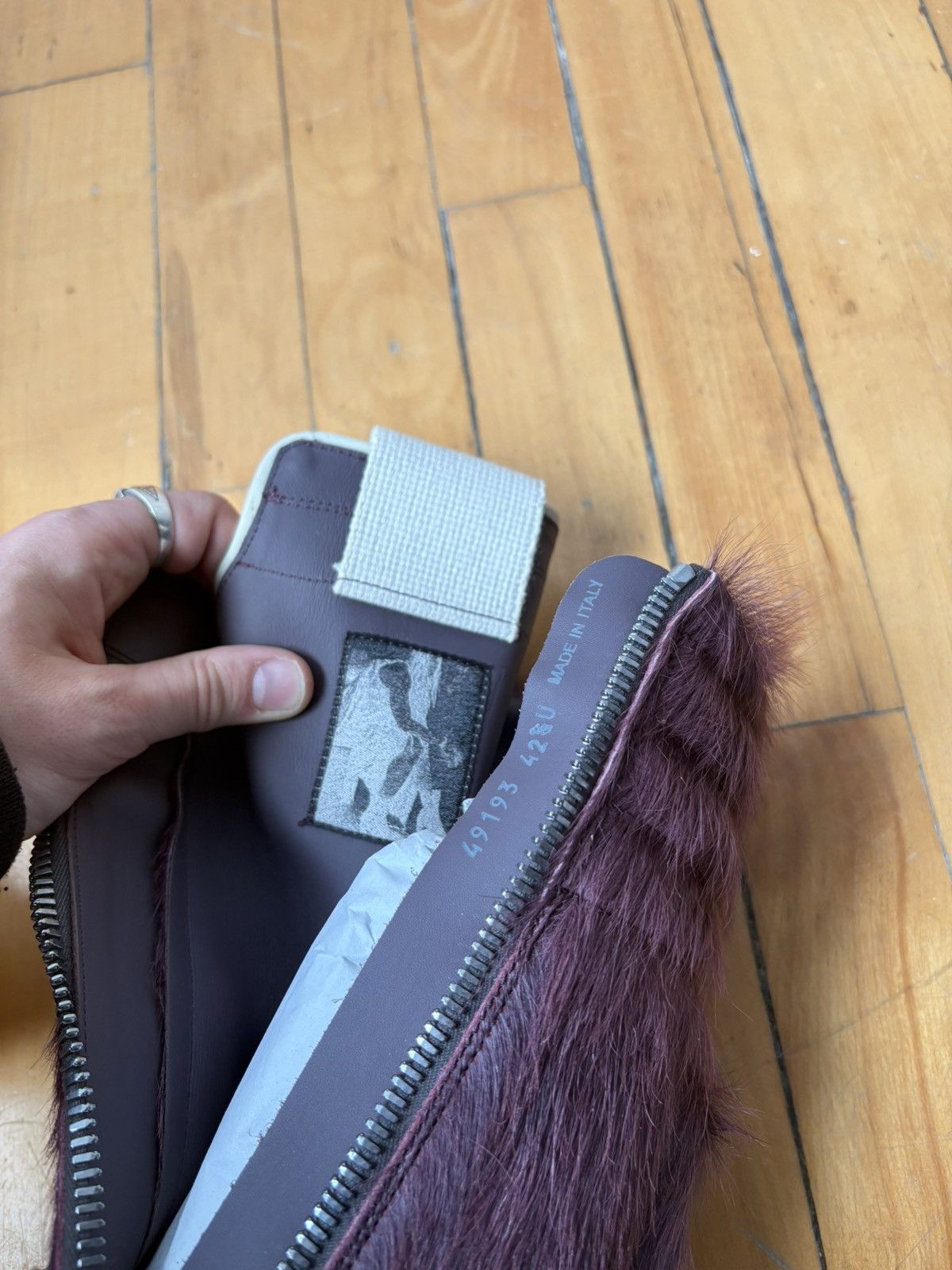 Rick Owens Rick Owens FW23 "Luxor" Amethyst Pony Hair Cargo Geobasket Size US 9.5 / EU 42-43 - 8 Thumbnail