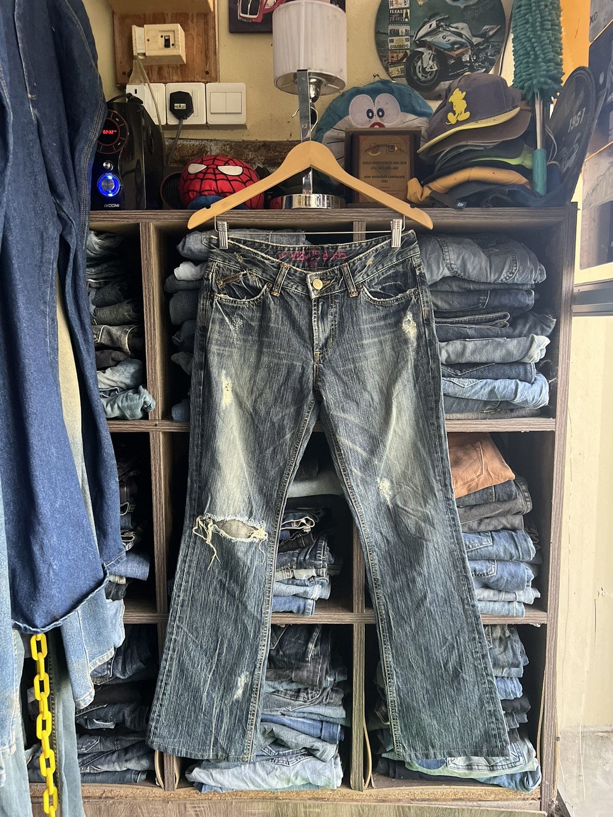 image of Something Edwin Vienus Bliss Distressed Denim in Blue, Women's (Size 30)