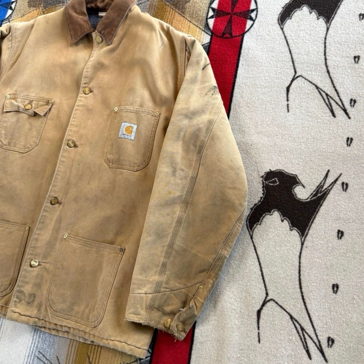 Carhartt VINTAGE Carhartt Chore Coat Brown 46 Tall 6BLCT Cotton Outer Shell Zip Button Workwear 90s Nature Work Mens Coat Size US S / EU 44-46 / 1 - 7 Thumbnail