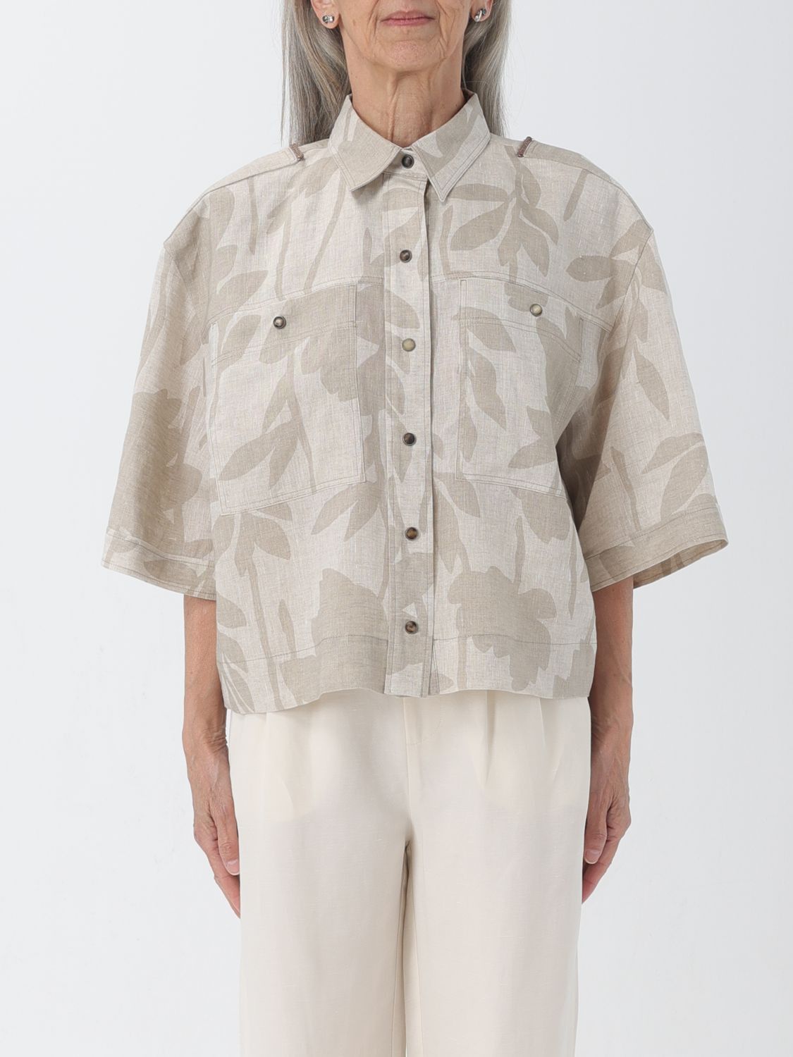 Image of Brunello Cucinelli Shirt Woman Natural, Women's (Size XS)