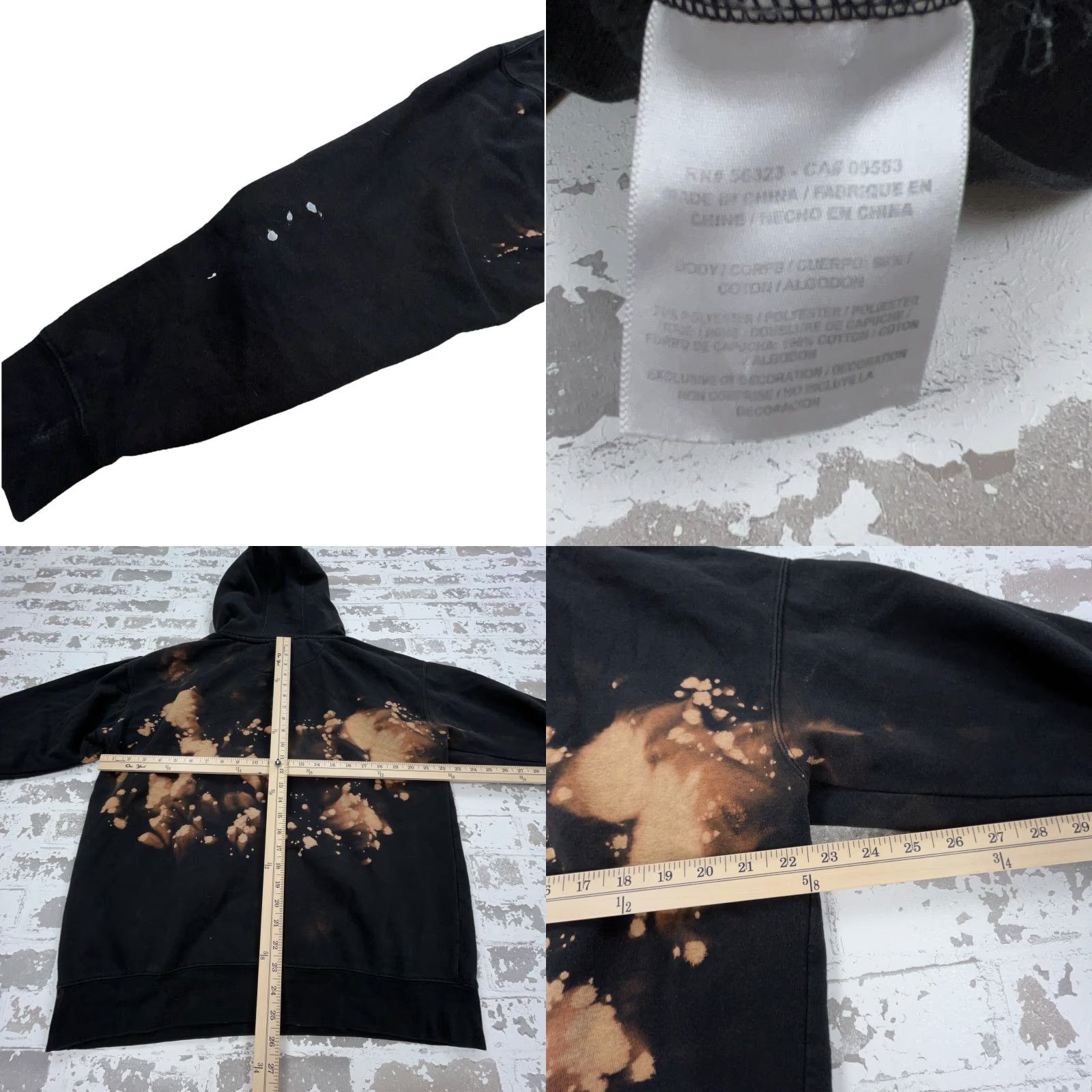 Nike Nike Hoodie Men Large Black Sweatshirt Center Swoosh Thrashed Bleached Size US M / EU 48-50 / 2 - 8 Thumbnail