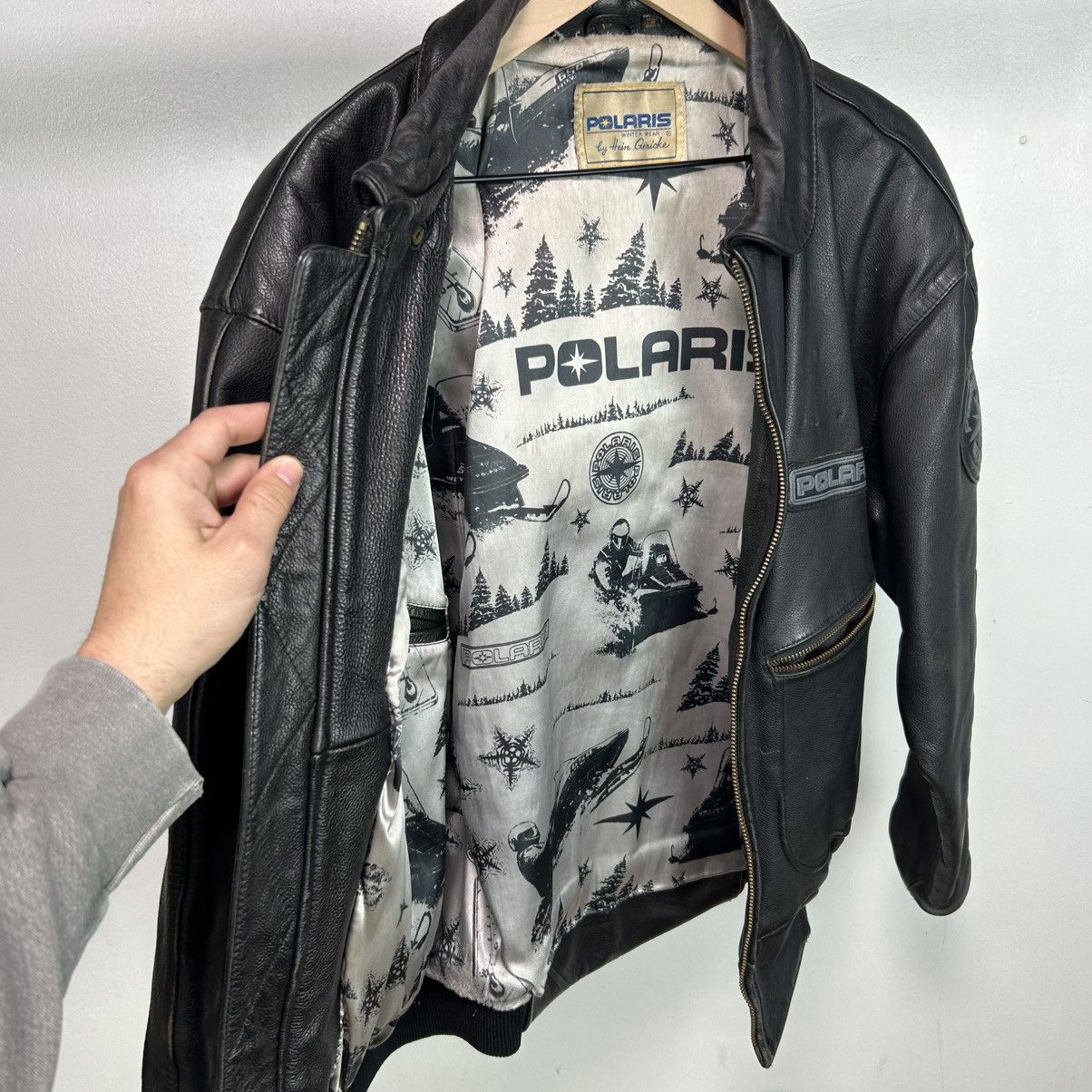 Other VTG Polaris Black Leather Hein Gericke Snowmobile Jacket Size US L / EU 52-54 / 3 - 3 Thumbnail