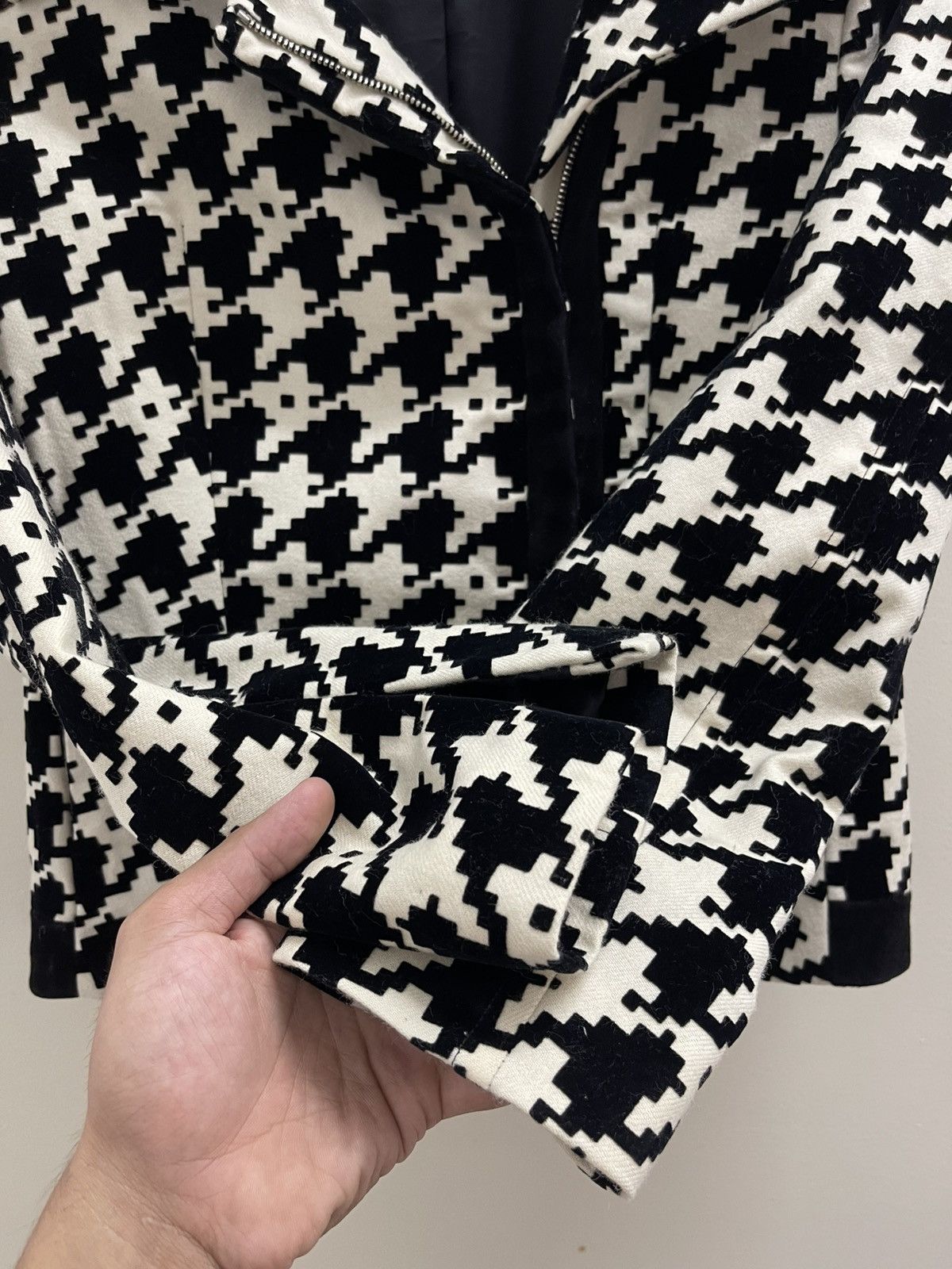 Costume National Costume National Asymmetrical Zip Wool Leather Jacket Size XS / US 0-2 / IT 36-38 - 12 Thumbnail