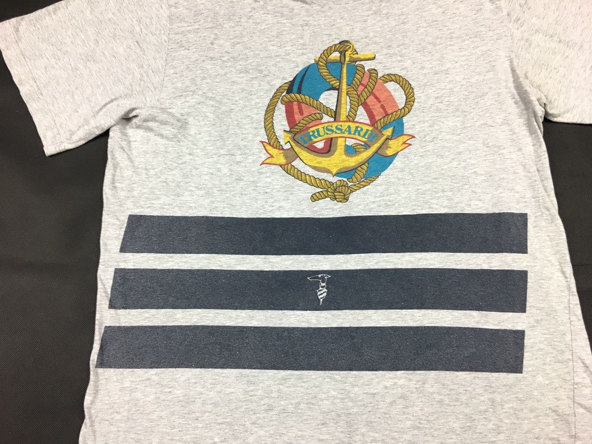 Trussardi × Vintage Vintage 90s Trussardi Big Anchor Logo Printed Tee Size US L / EU 52-54 / 3 - 3 Thumbnail