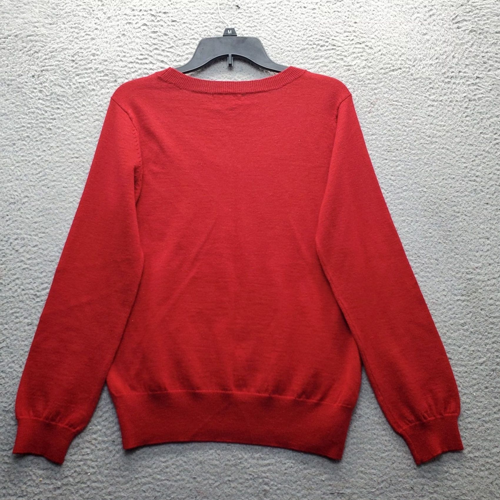 Calvin Klein Calvin Klein Womens Size M Red Knit Sweater Sequined Long Sleeve Pullover Size M / US 6-8 / IT 42-44 - 2 Thumbnail