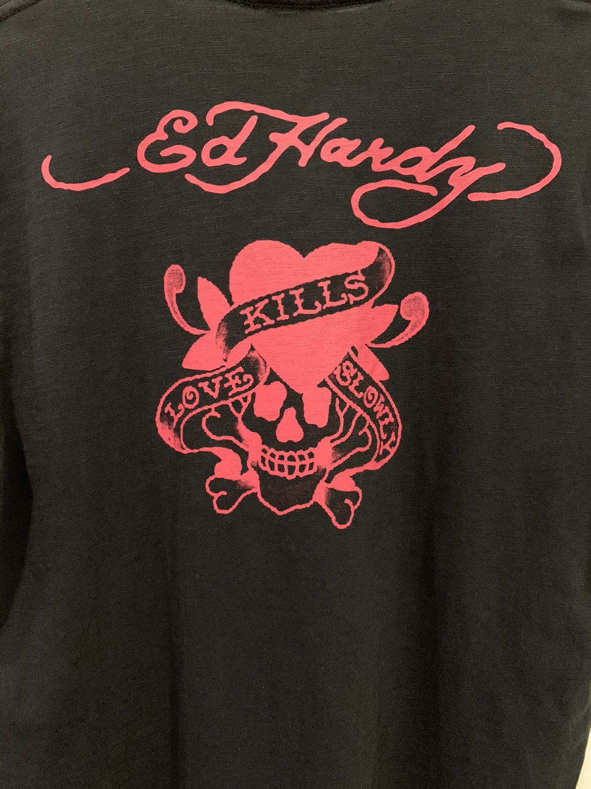 Christian Audigier Ed Hardy Skull Love Kills Slowly T Shirt Size US L / EU 52-54 / 3 - 6 Thumbnail