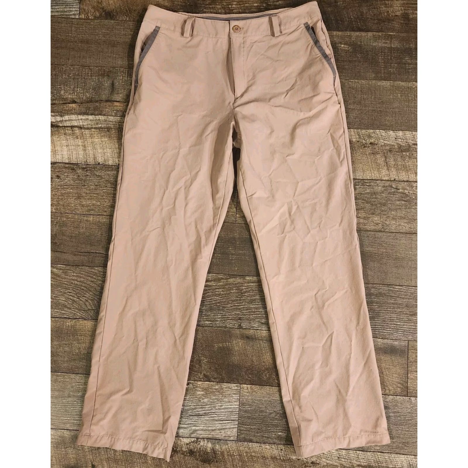 Under Armour Under Armour Pants Men 34x32 Brown Tan Stretch Performance Golf Flex Casual Pants Mens Regular 34 Flat Front Athletic Chino Straight Inseam 32 Size US 34 / EU 50 - 2 Thumbnail