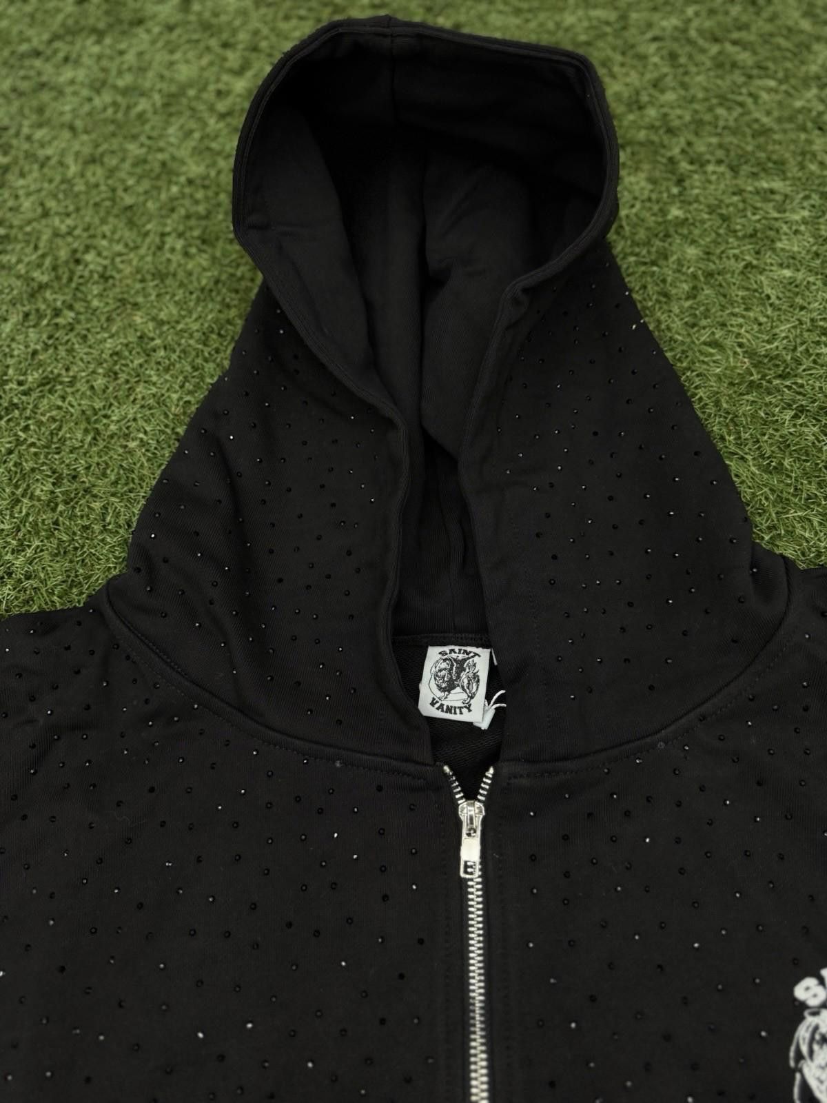 Saint Vanity Size XL - Saint Vanity Hoodie Black Rhinestone Zip Up Size US XL / EU 56 / 4 - 5 Thumbnail