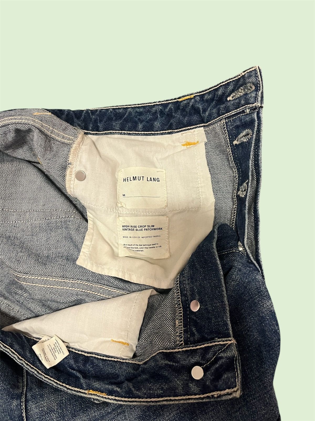 Helmut Lang Helmut Lang Patchwork High Rise Crop Denim Pants Size US 31 - 4 Thumbnail