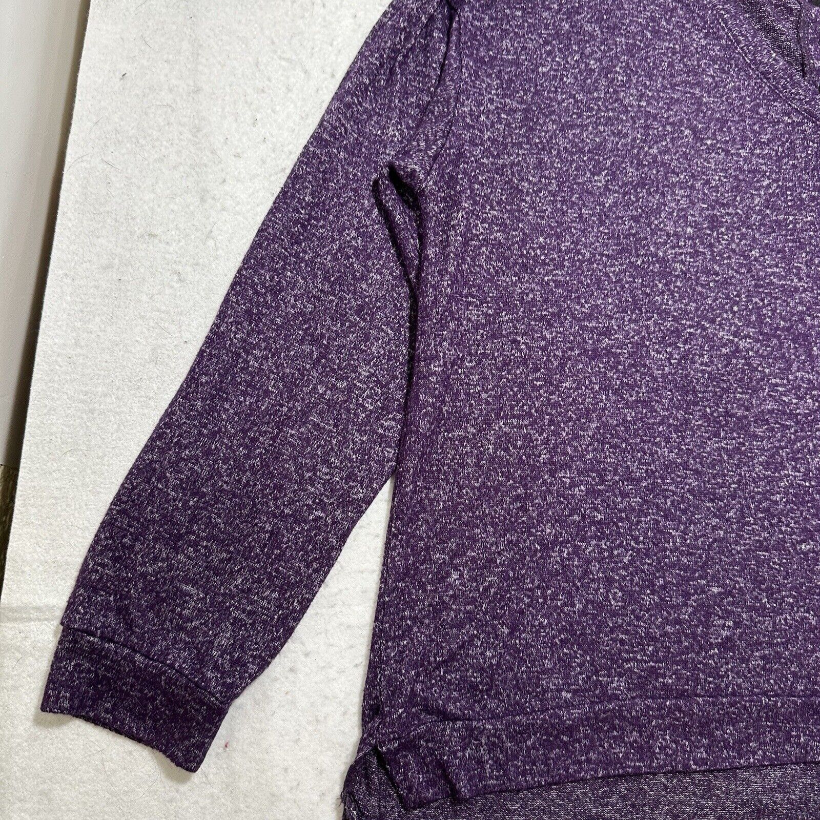 Other a.n.a XL Purple V-Neck Black Lace Up Back T Shirt Soft Top Size XL / US 12-14 / IT 48-50 - 6 Thumbnail
