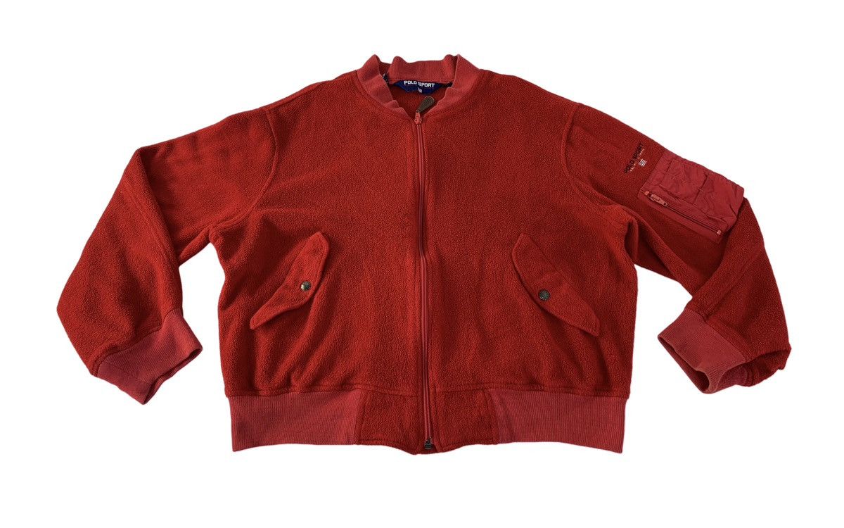 Rare Vintage 90s Polo Sport Ralph Lauren Usa Fleece Bomber