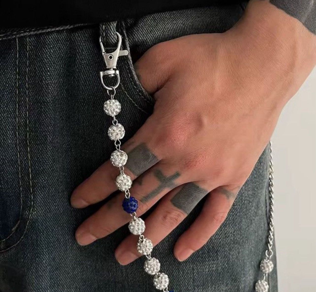 Jewelry Rhinestone Round Ball Pants Chain Size ONE SIZE - 3 Thumbnail