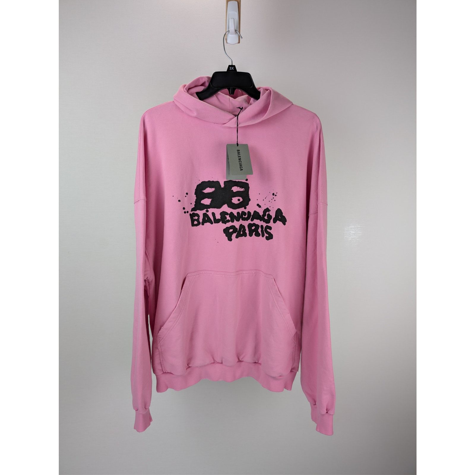 Balenciaga o1rshd1 Hand Drawn BB Icon Moll Boucle Large Fit Hoodie Pink Size US XL / EU 56 / 4 - 1 Thumbnail