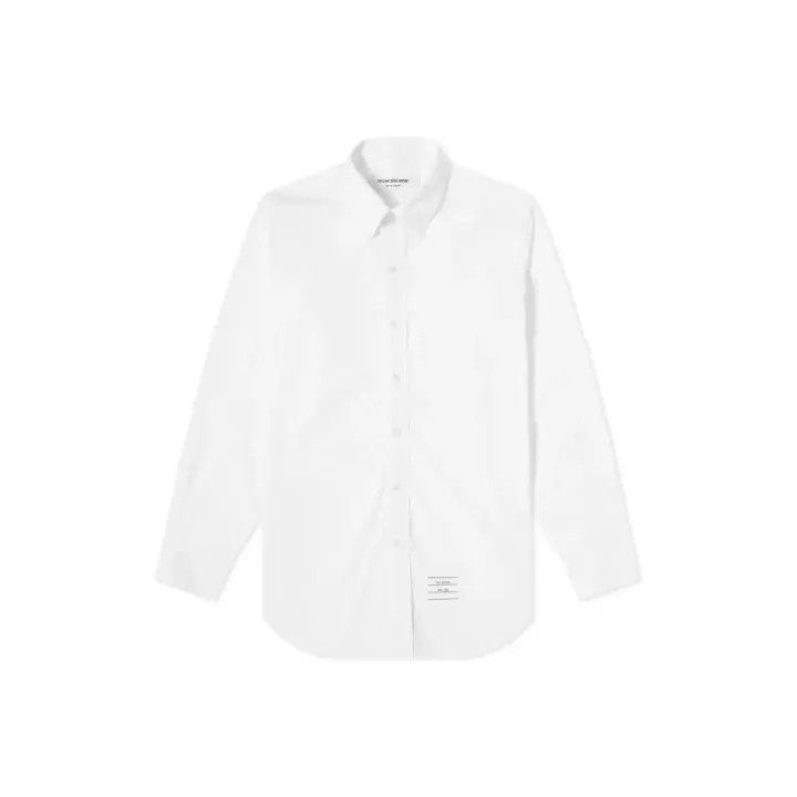 Thom Browne Thom Browne White Satin Long Sleeve Shirt 0079 Size US M / EU 48-50 / 2 - 1 Thumbnail