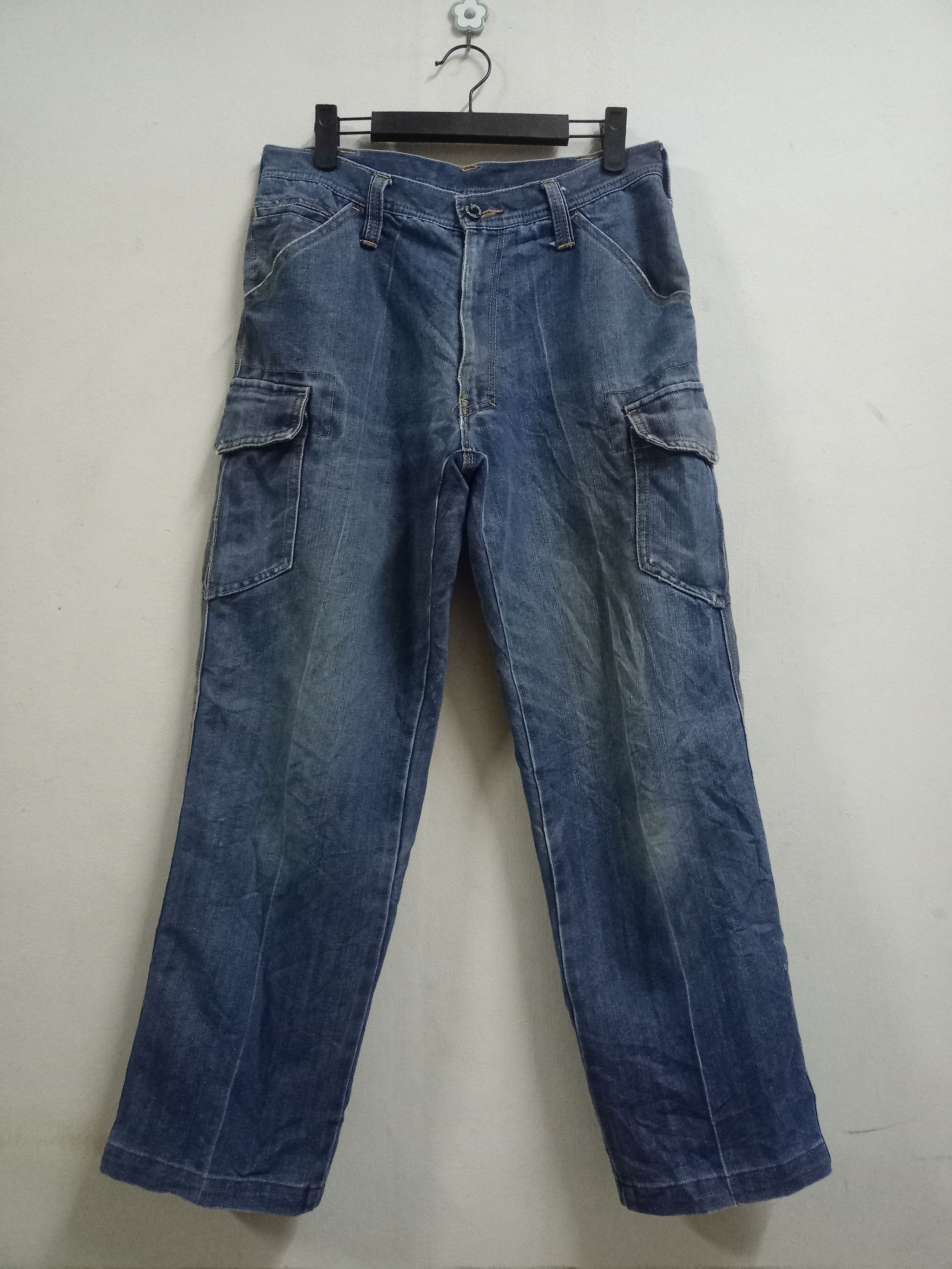 Japanese Brand Vintage Japanese Brand Baggy Cargo Denim Pants Size US 30 / EU 46 - 1 Thumbnail