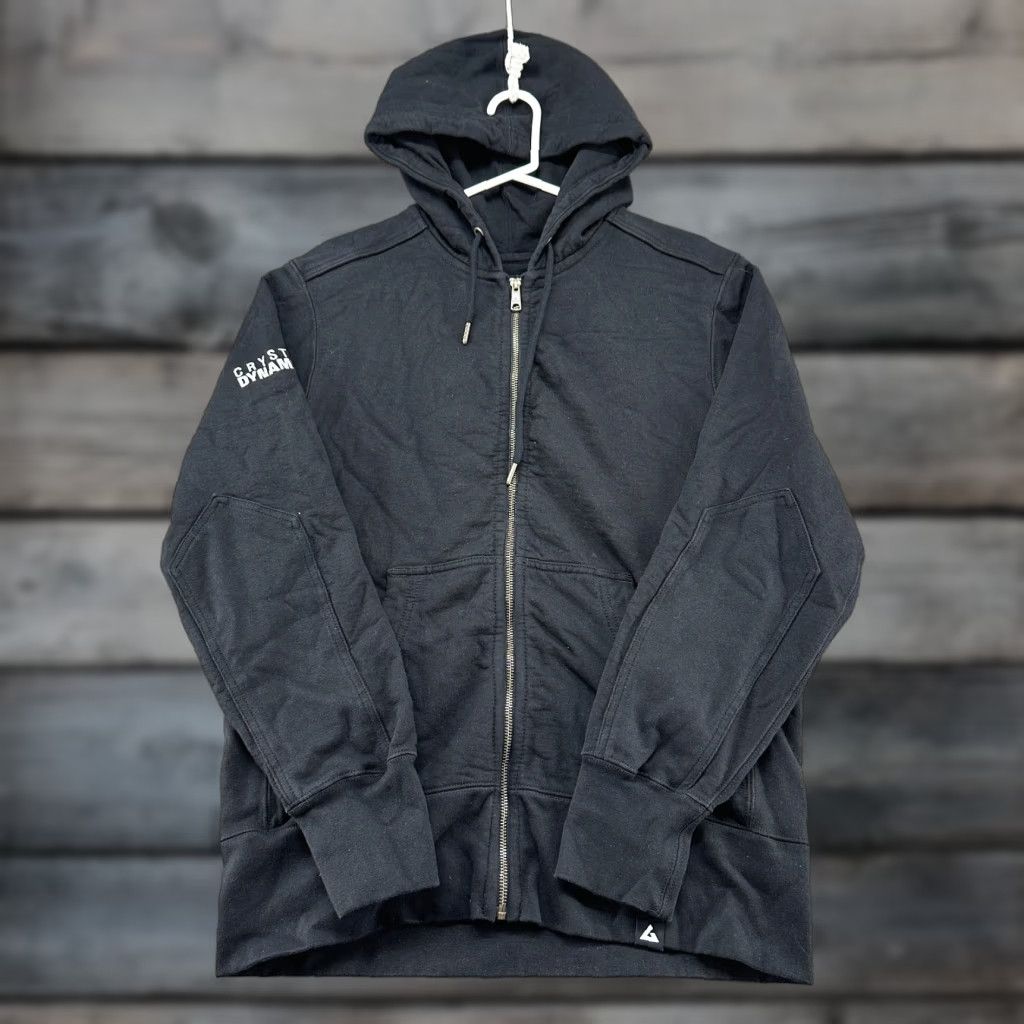 Vintage American Giant Hoodie Mens L Black Full Zip Sweatshirt Fleece Cotton Heavyweight Regular Fits 90s USA Logo Zipper Hooded Pocket Size US L / EU 52-54 / 3 - 1 Thumbnail
