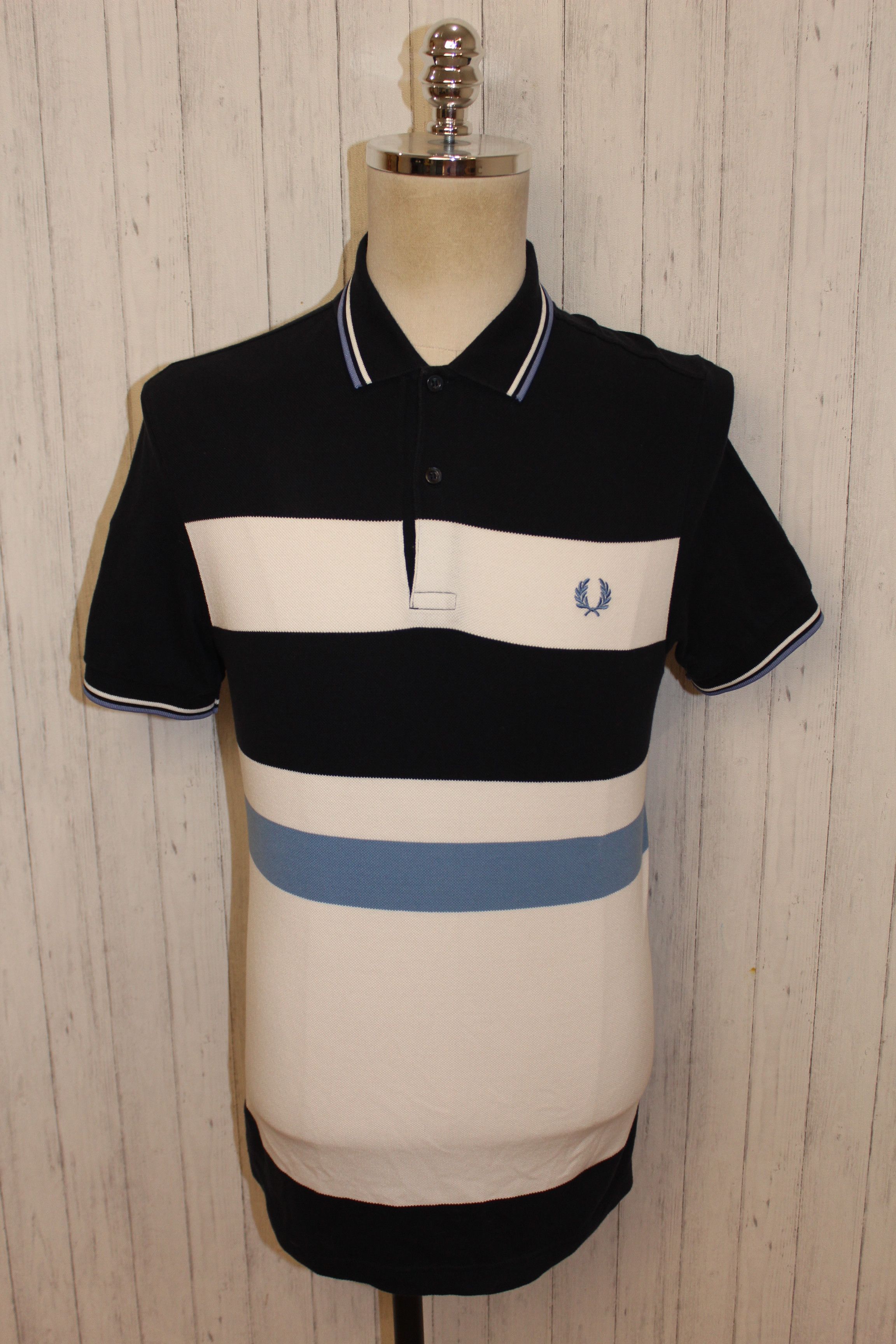 Fred Perry Fred Perry Short Sleeve Blue White Polo Shirt Size US M / EU 48-50 / 2 - 2 Thumbnail