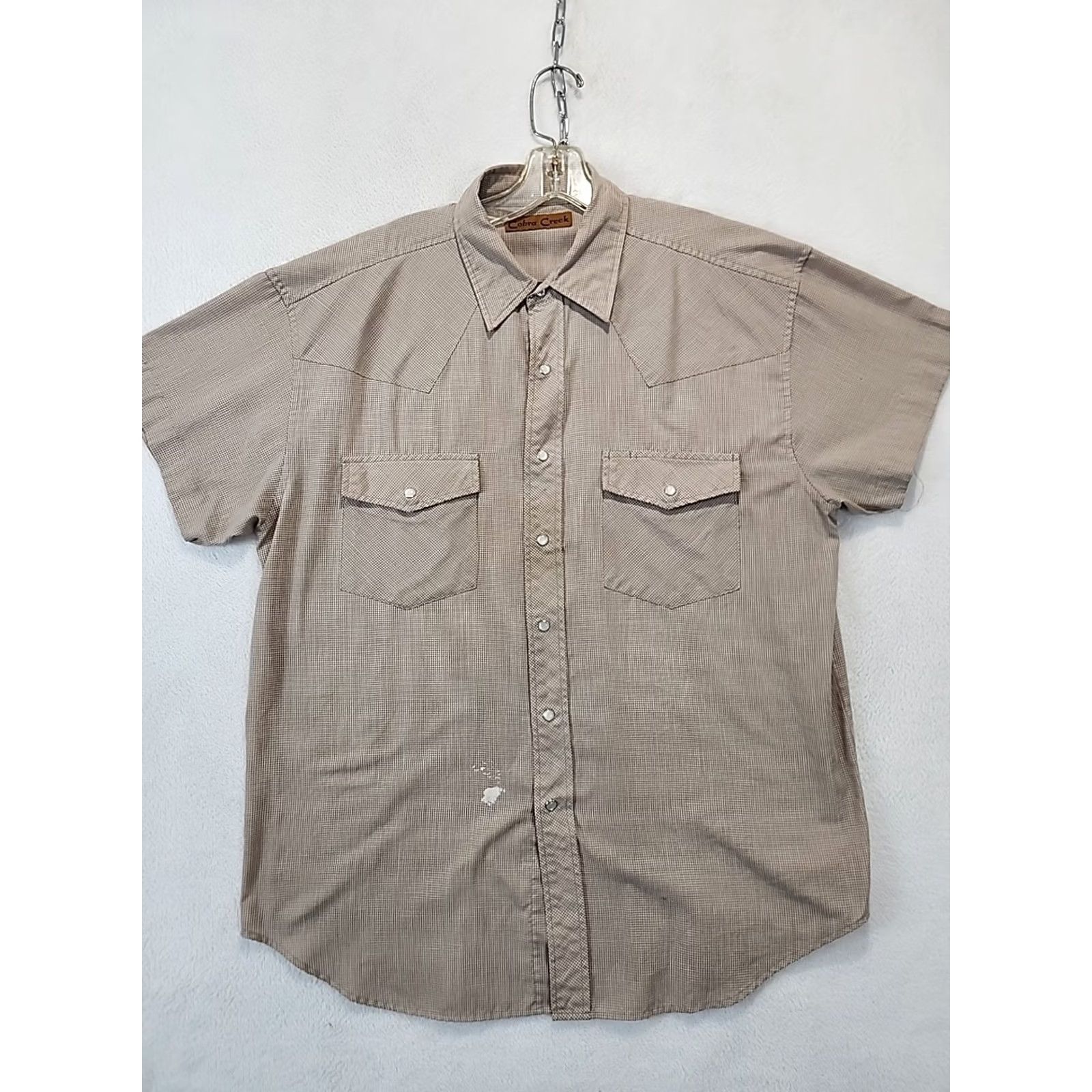 Vintage VINTAGE Cobra Creek Western Shirt Pearl Snap Short Sleeve Brown Plaid Men L Size US L / EU 52-54 / 3 - 2 Thumbnail