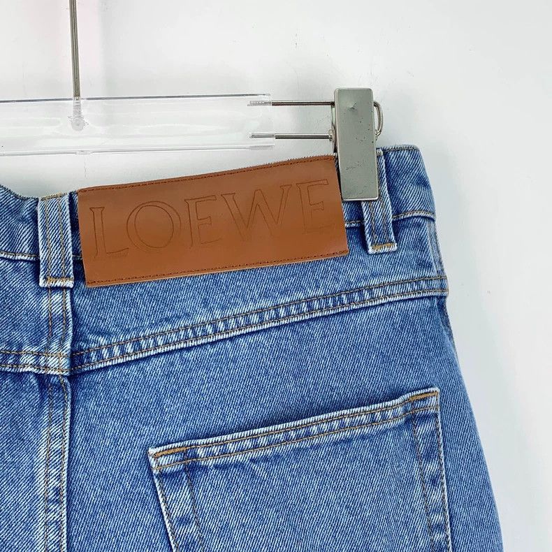 Loewe LOEWE Blue logo leather cotton casual jeans Size 42" / US 20 - 5 Thumbnail