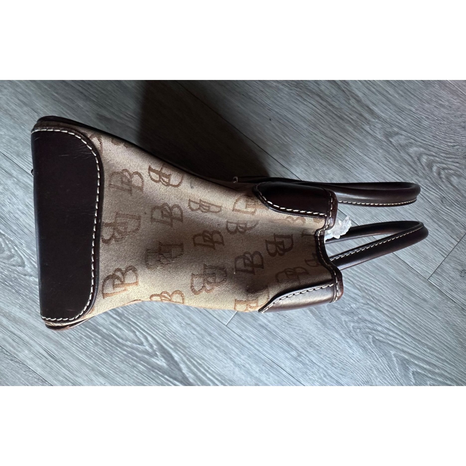 Dooney & Bourke Dooney & Bourke Double Handle Signature Jacquard Tan Satchel Size ONE SIZE - 11 Thumbnail