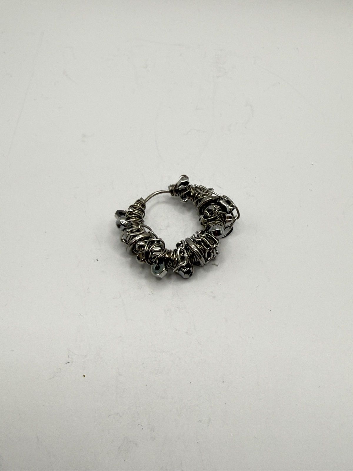 Seditionaries Handmade Mono Earring with Chain biker/goth chrome erd Size ONE SIZE - 4 Thumbnail