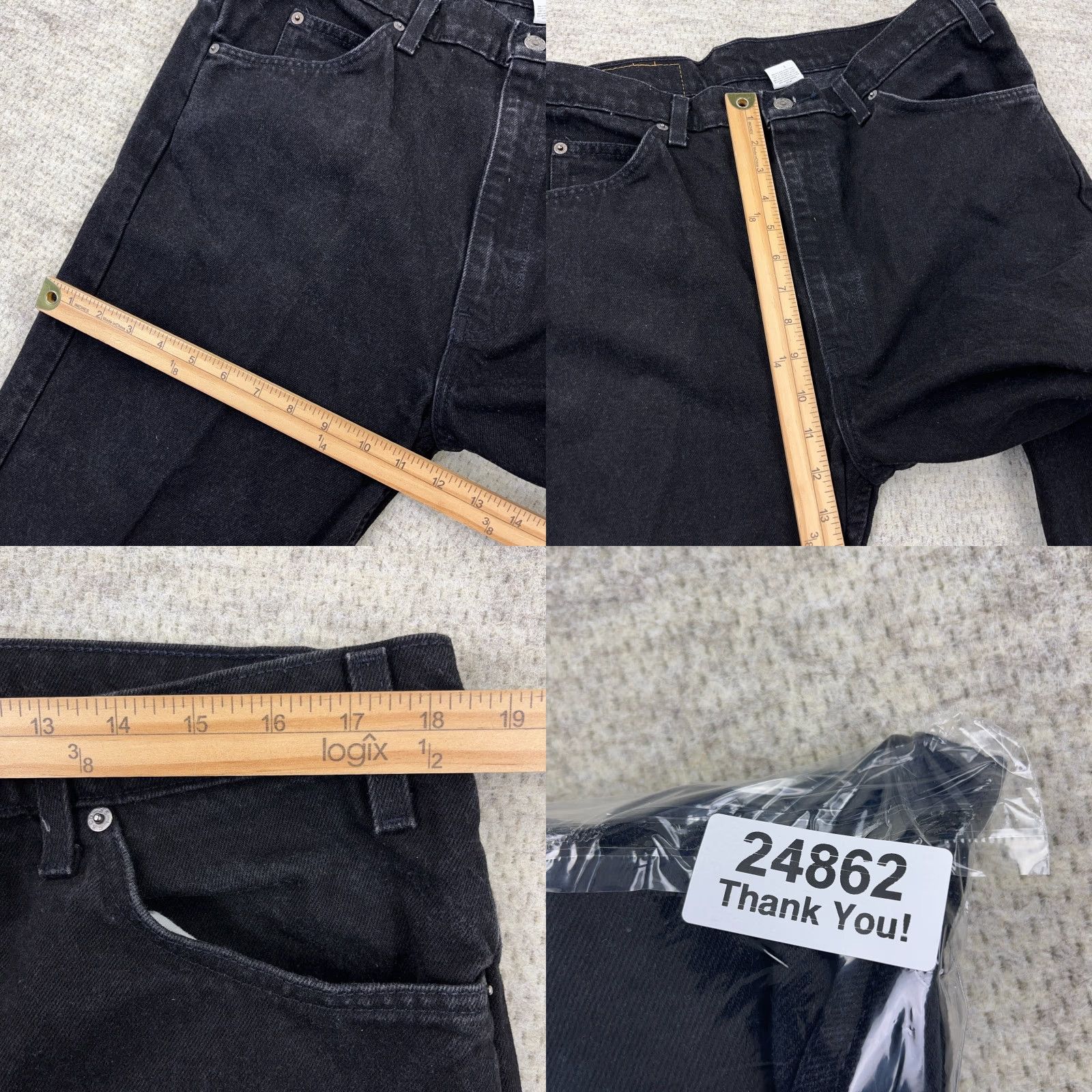 Levi's VINTAGE Levi's 505 Jeans Men 36x25 Straight Regular Fit Denim Black 80s 90s Modern Compact Dresswear Mens Size US 36 / EU 52 - 9 Thumbnail