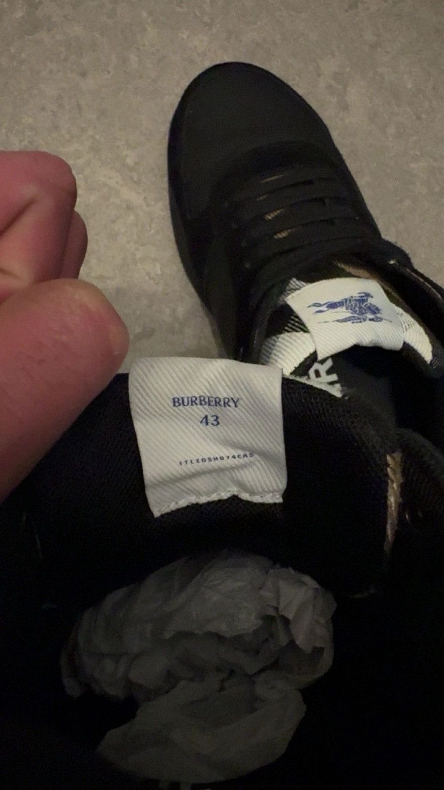 Burberry Burberry Low-Top Sneakers – Check Panel – Black – OG All Size US 9.5 / EU 42-43 - 8 Thumbnail