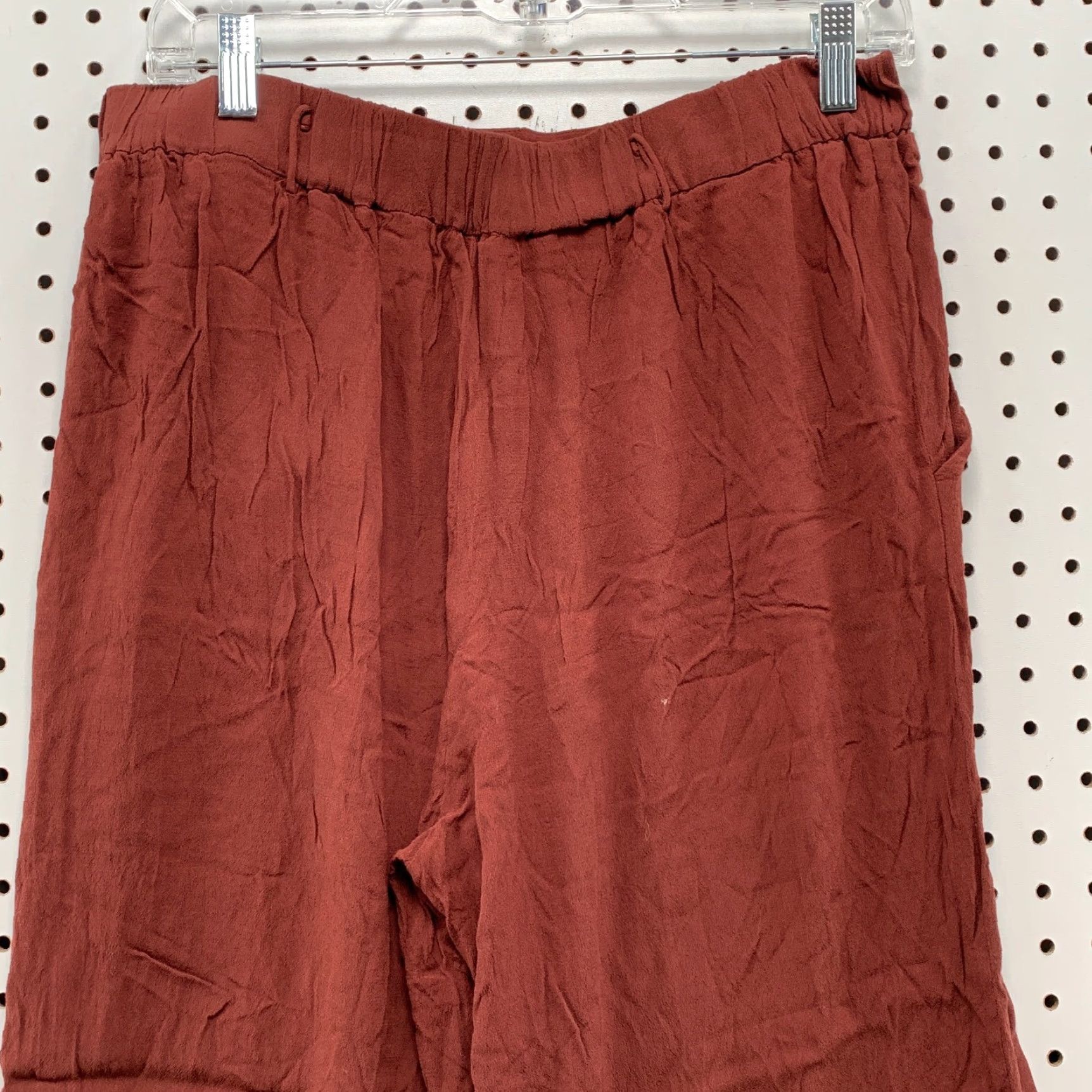 Vintage VINTAGE Wilfred Nanterre Pants Women’s Large Rust Brown Flowy Wide Leg Cropped 31x23.5 Size 24" / US 00 / IT 34 - 6 Thumbnail