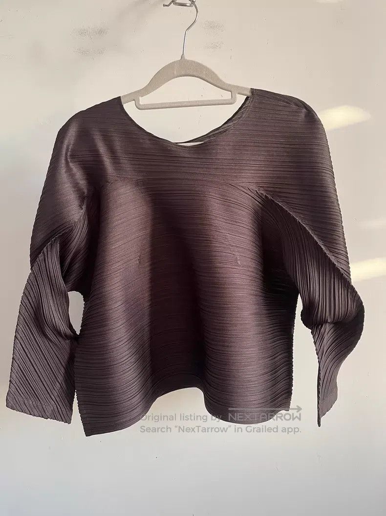 Issey Miyake Issey Miyake Brown Long Sleeve Top Size L / US 10 / IT 46 - 1 Thumbnail