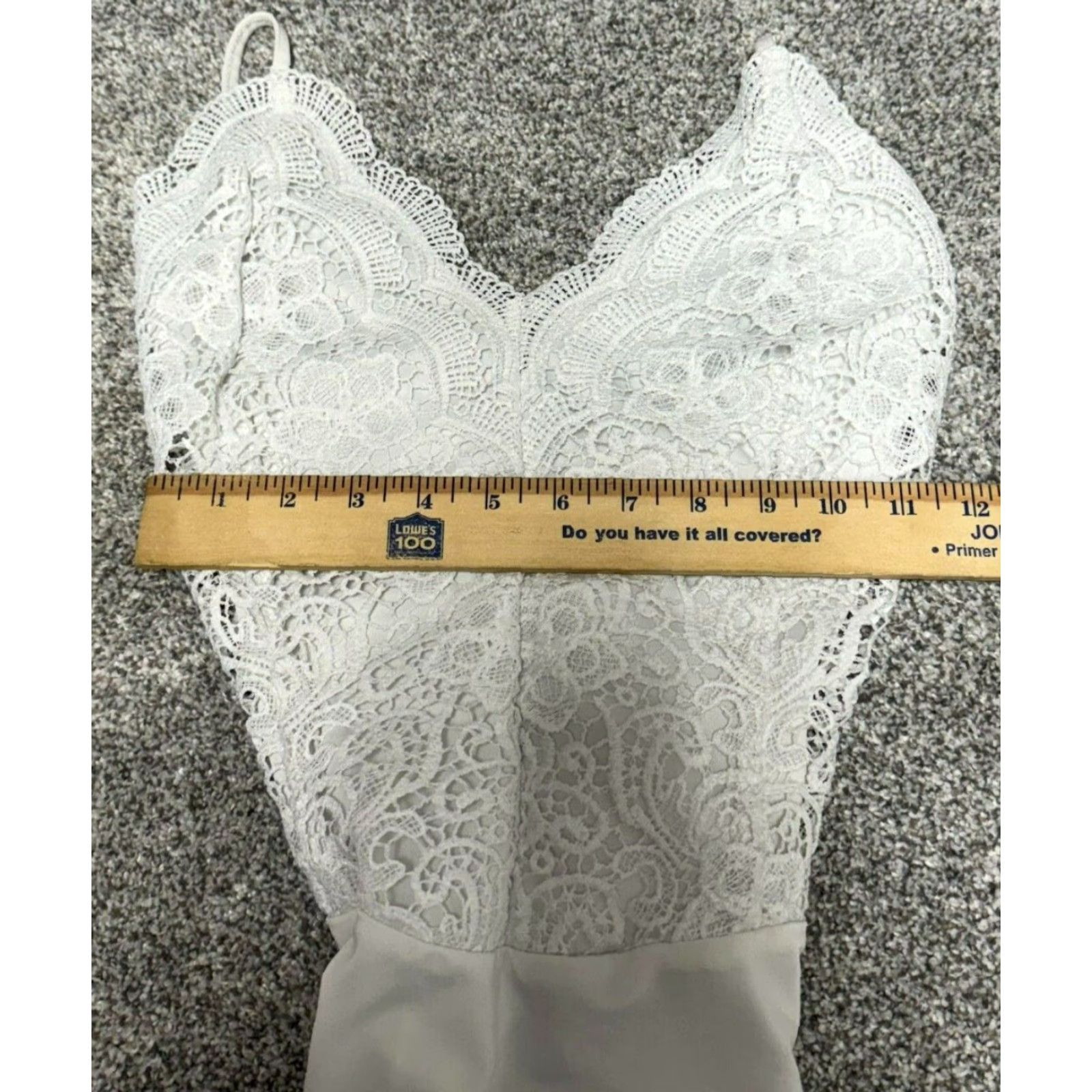 Vintage Rue21 Bodysuit M Lace Cottagecore Feminine Dainty Romantic Fairy Y2K Tank Sleeveless White Polyester Lace Women Modern 2000s Size M / US 6-8 / IT 42-44 - 4 Thumbnail