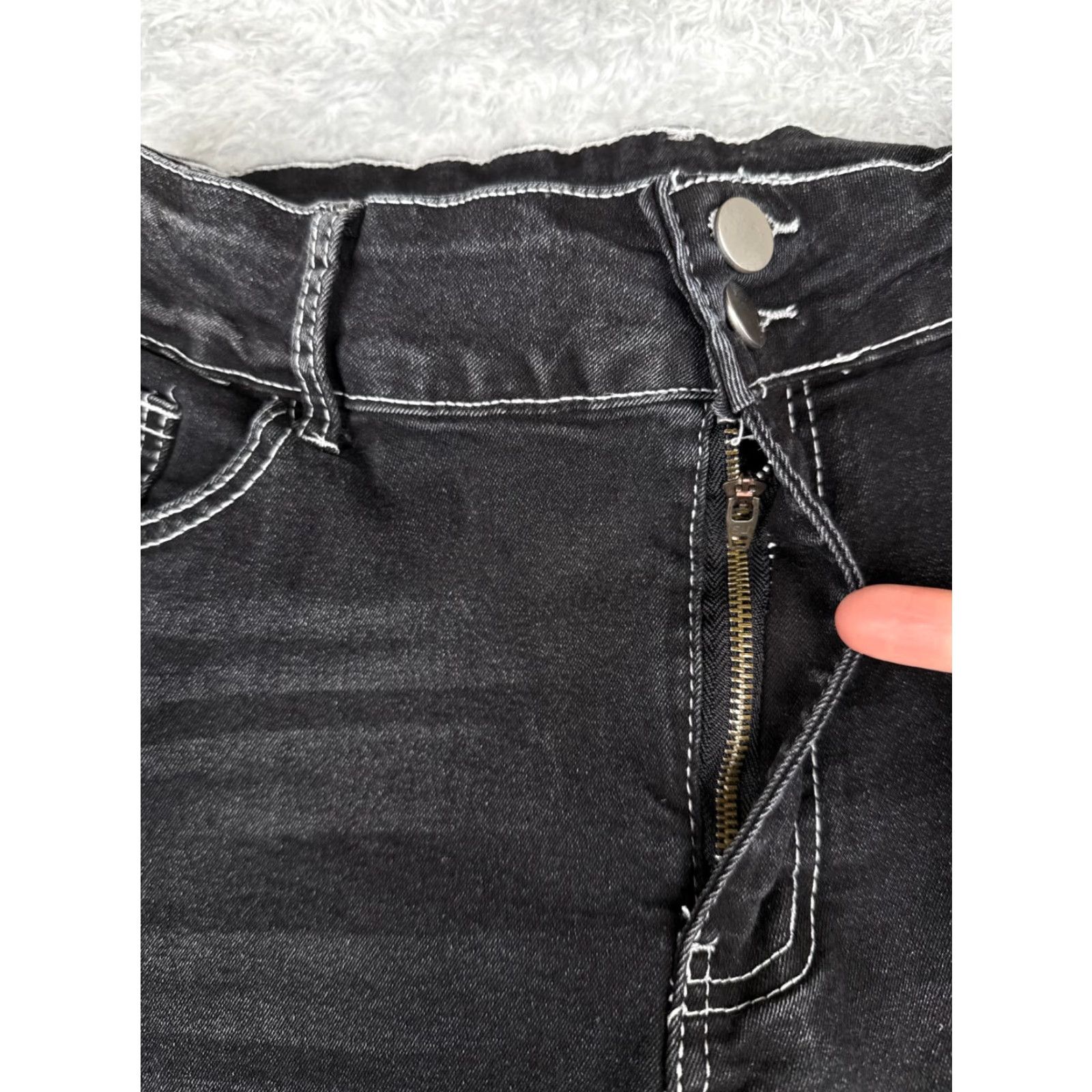 Vintage Vintage Black Denim Bootcut Jeans Women 30 Light Wash High Rise Flared Cotton Blend Size 30" / US 8 / IT 44 - 5 Thumbnail